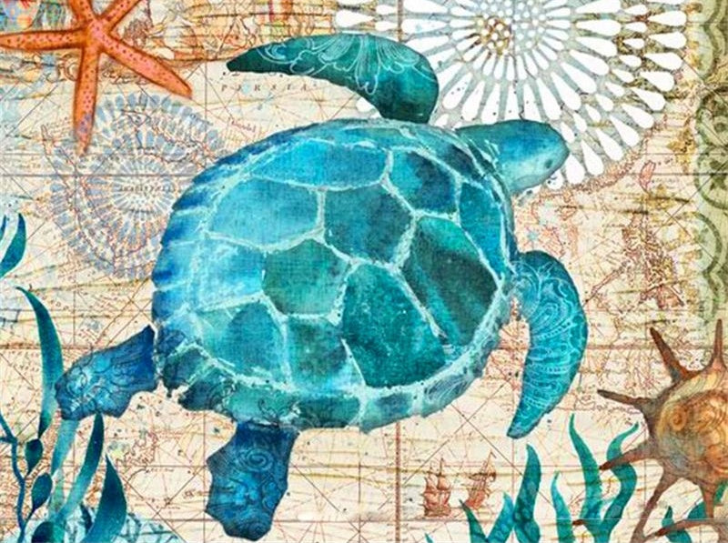 Blauwe Schildpad Schilderen op Nummers