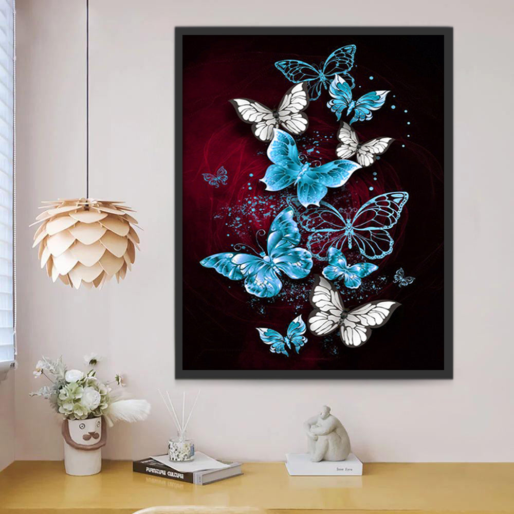 Blauwe Vlinders en Witte Vlinders Schilderen op Nummers