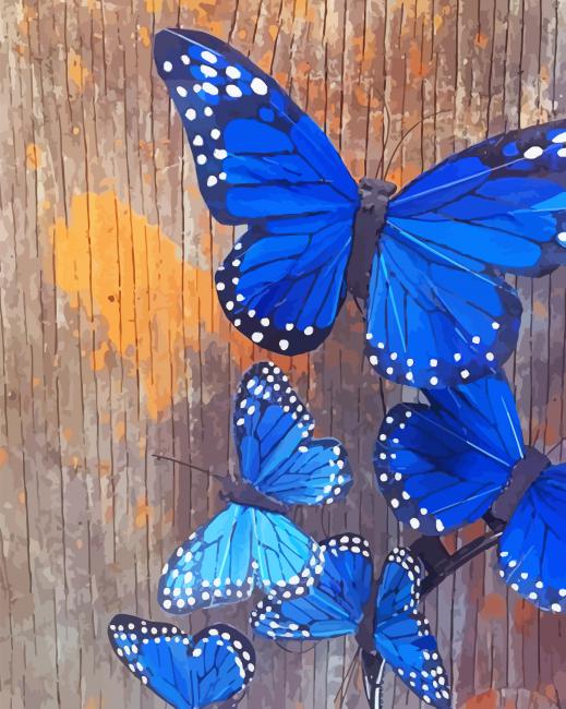 Blauwe Vlinders Schilderen op Nummers