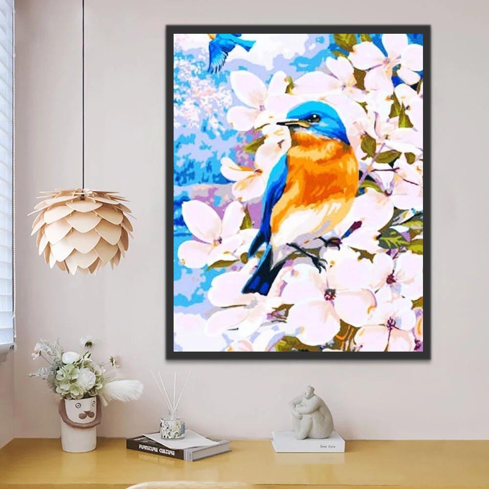 Blauwe Vogels Schilderen op Nummers