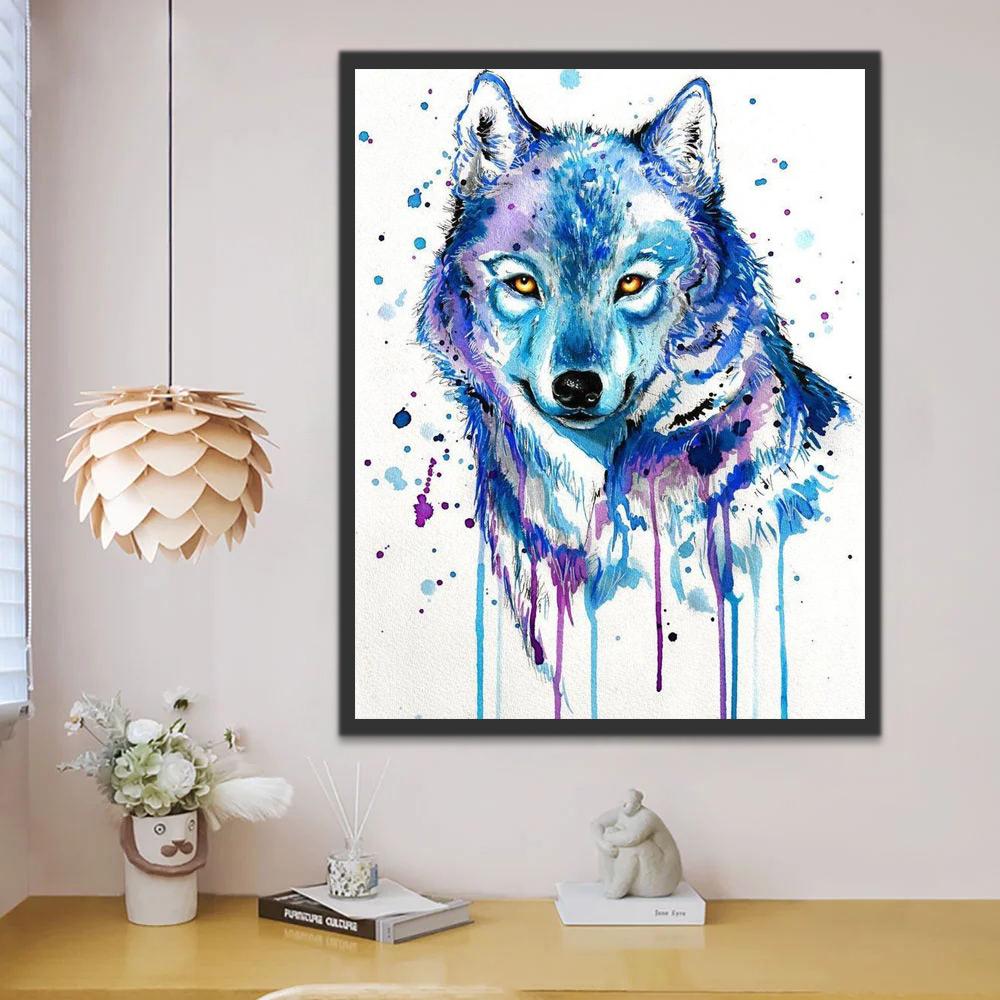 Blauwe Wolf Schilderen op Nummers
