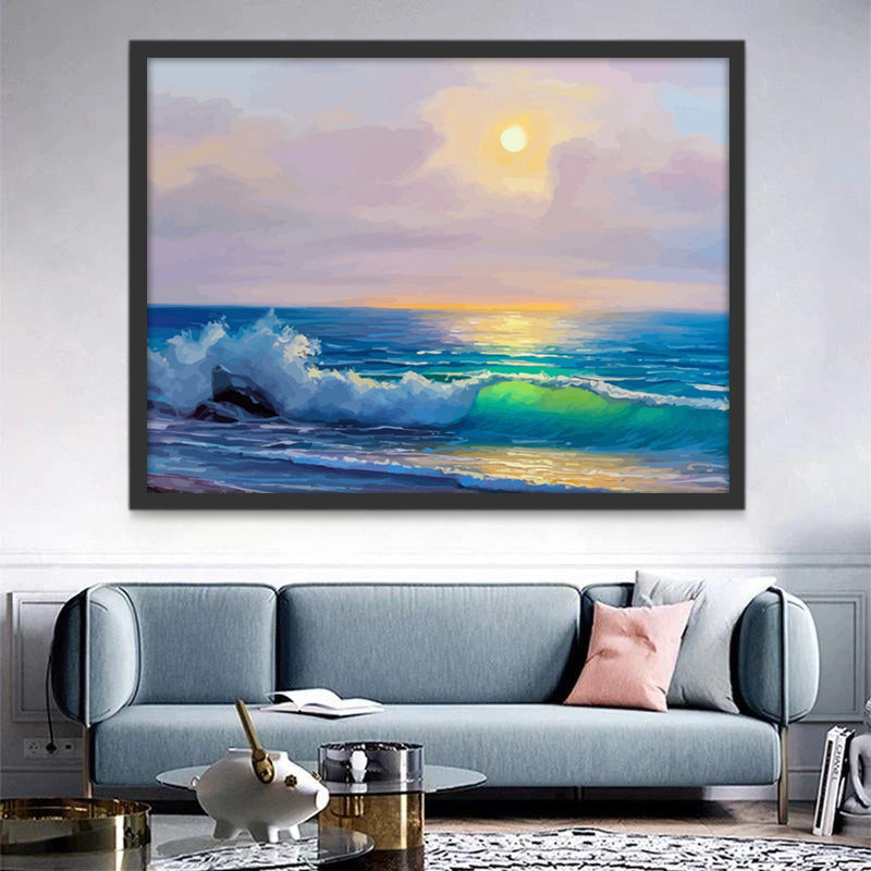 Blauwgroene Zee onder de Zon Schilderen op Nummers