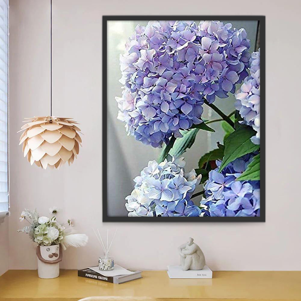 Blauwviolette Hortensia Schilderen op Nummers