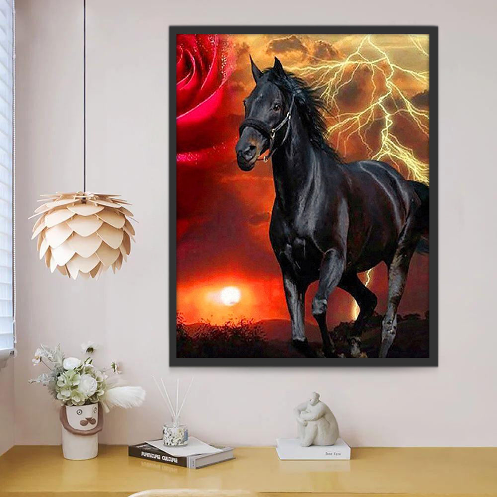 Bliksem en het Zwarte Paard Schilderen op Nummers