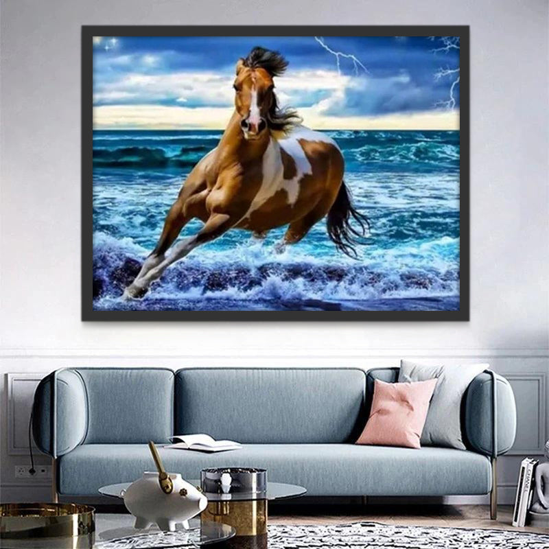 Bliksem Zee Paard Schilderen op Nummers