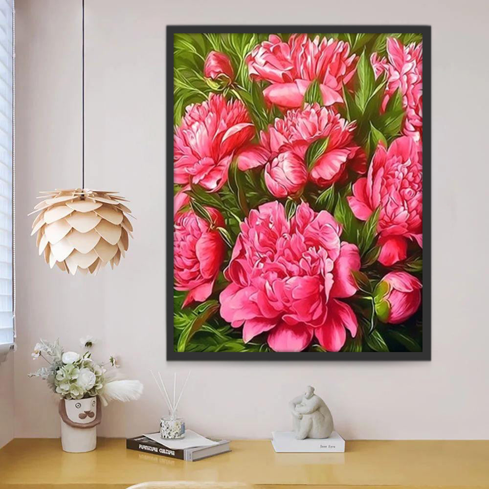 Bloeiende Roze Bloemen Schilderen op Nummers