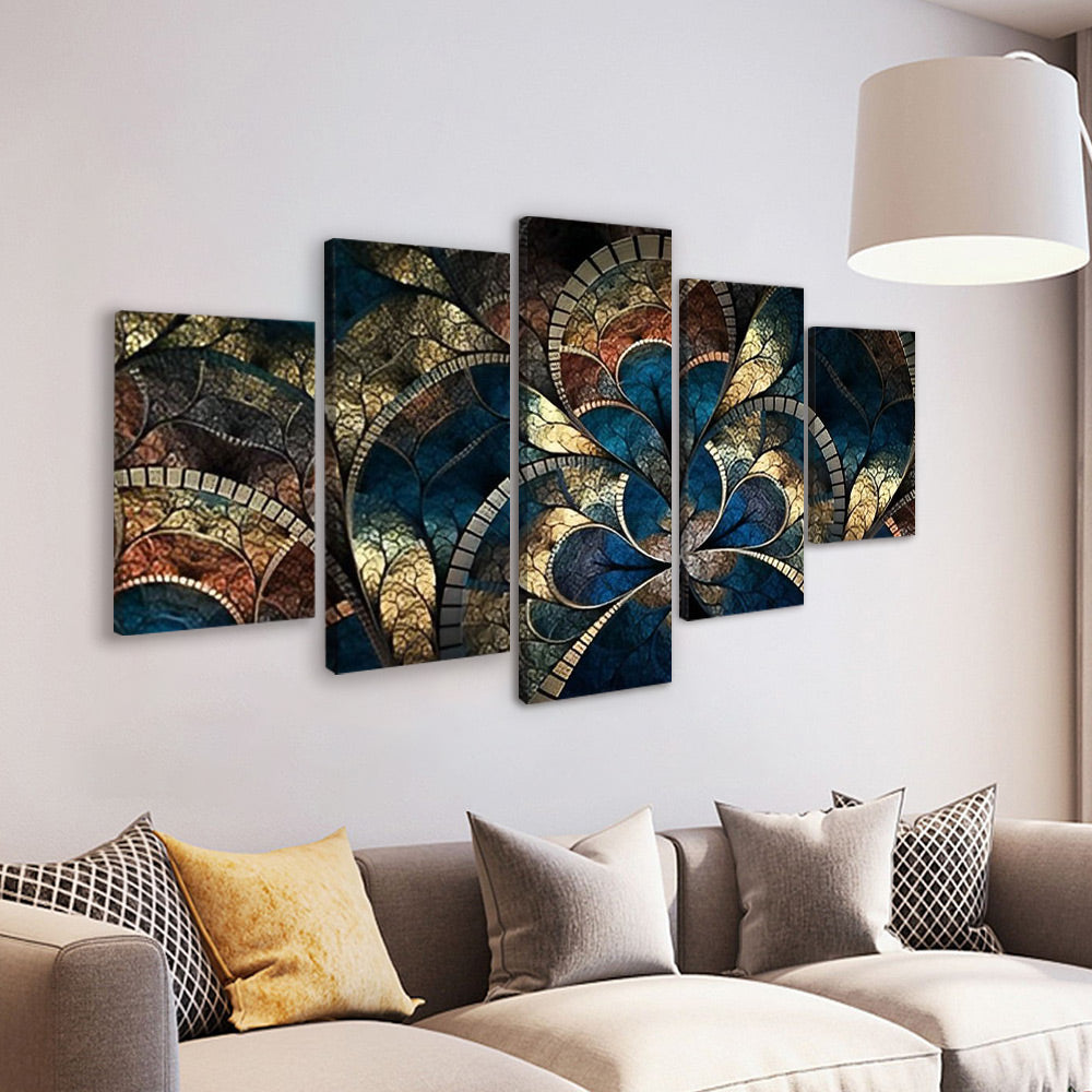 Bloem Decoratieve Schilderij 5 Platen Schilderen op Nummers
