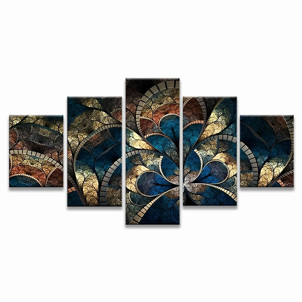 Bloem Decoratieve Schilderij 5 Platen Schilderen op Nummers