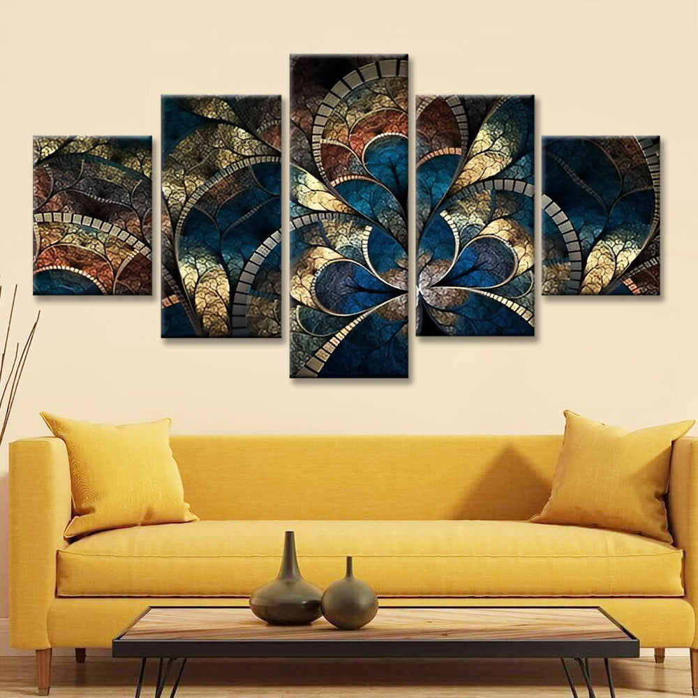 Bloem Decoratieve Schilderij 5 Platen Schilderen op Nummers