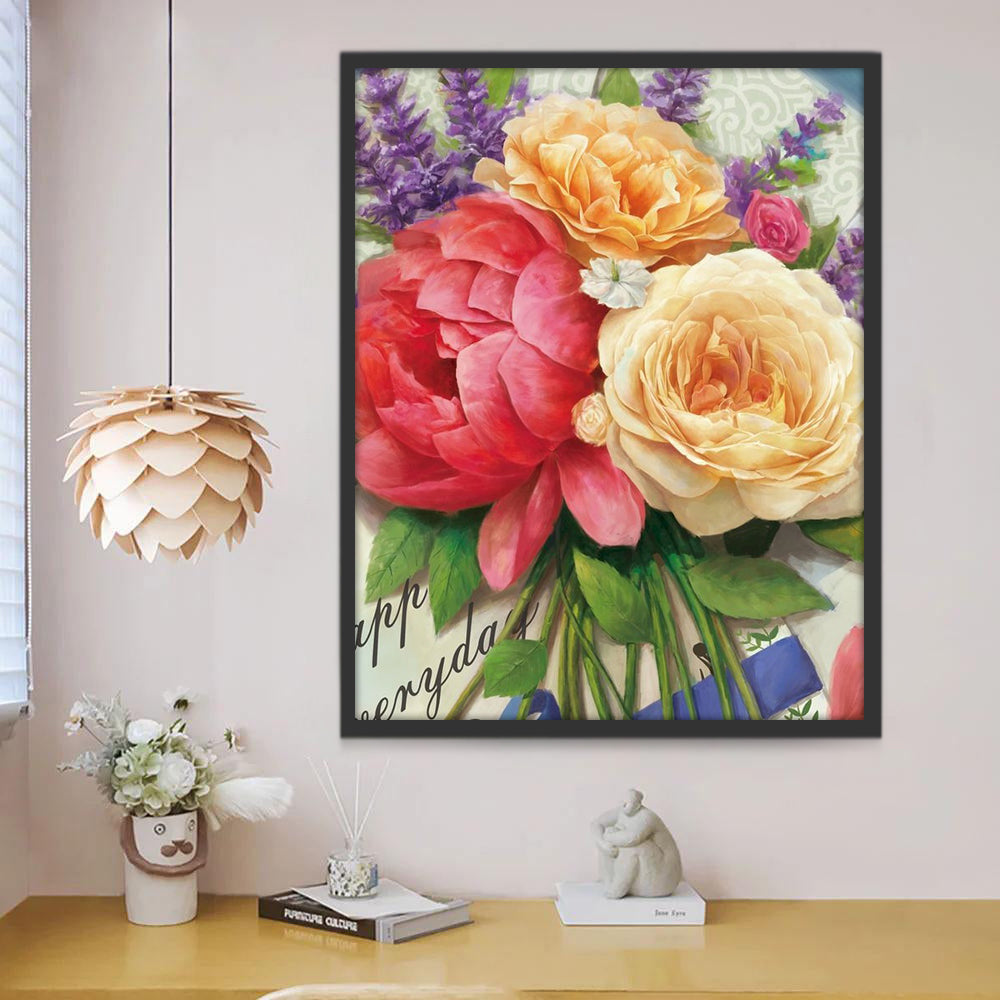 Bloemen aan de Zijkanten Schilderen op Nummers