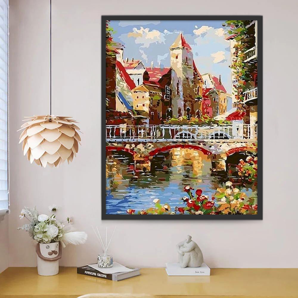Bloemen, Bruggen en Steden Schilderen op Nummers