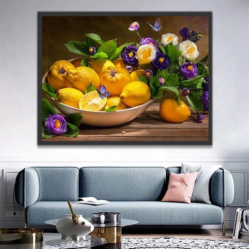 Bloemen en Citroenen Schilderen op Nummers