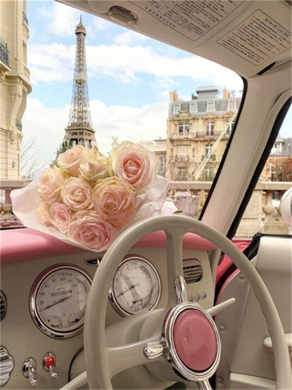 Bloemen en Toren in Auto Schilderen op Nummers