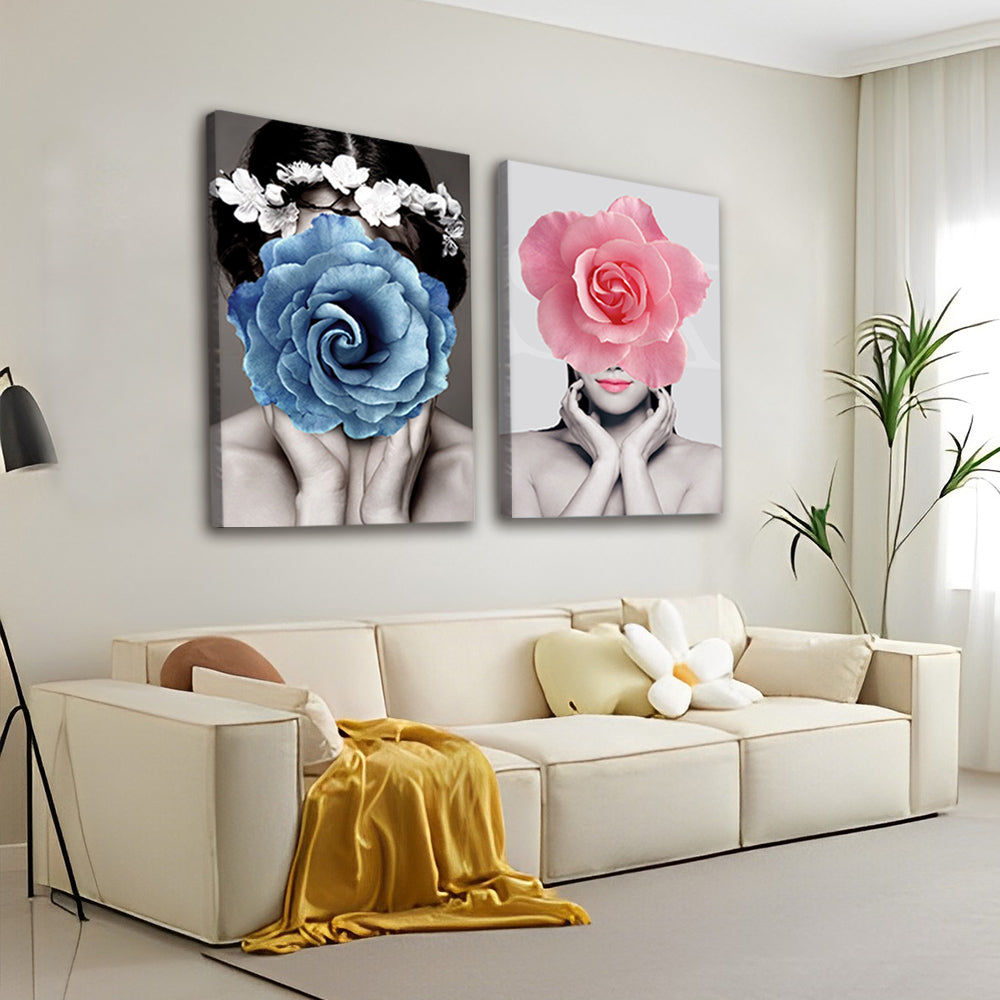 Bloemen en Vrouwen 2 Platen Schilderen op Nummers