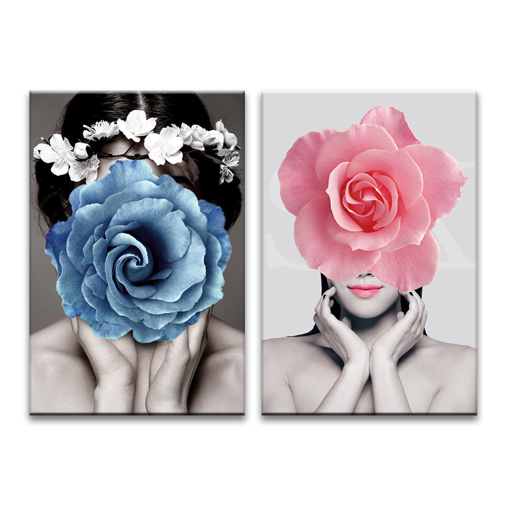 Bloemen en Vrouwen 2 Platen Schilderen op Nummers