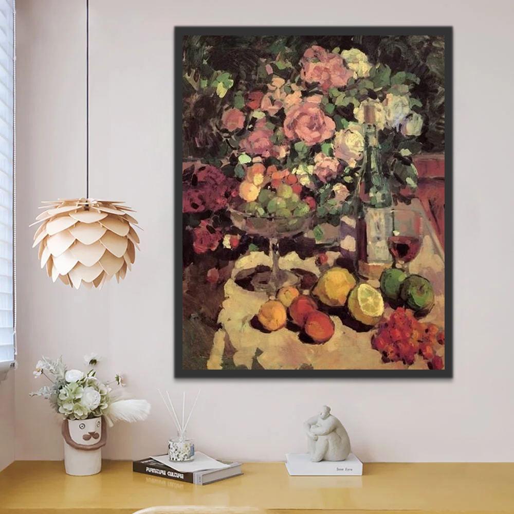 Bloemen, Fruit en Wijn Schilderen op Nummers