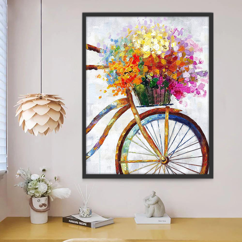 Bloemen in een Fietsmand Schilderen op Nummers