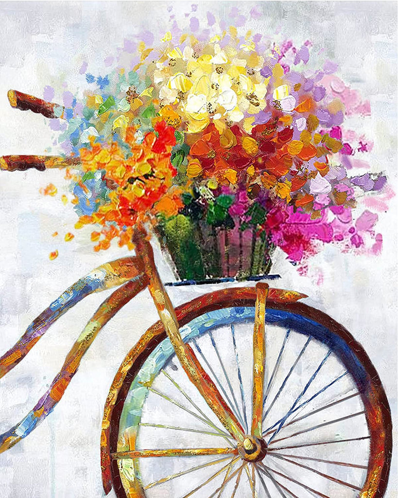Bloemen in een Fietsmand Schilderen op Nummers