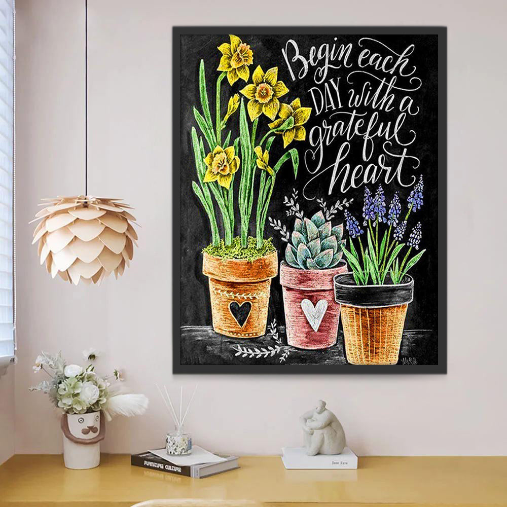 Bloemen in Potten en Tekstlogo's Schilderen op Nummers