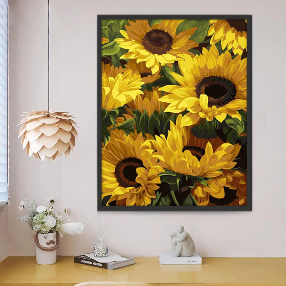 Blühende Sonnenblumen Schilderen op Nummers