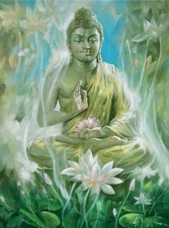 Boeddhabeeld in de Lotus Vijver Schilderen op Nummers