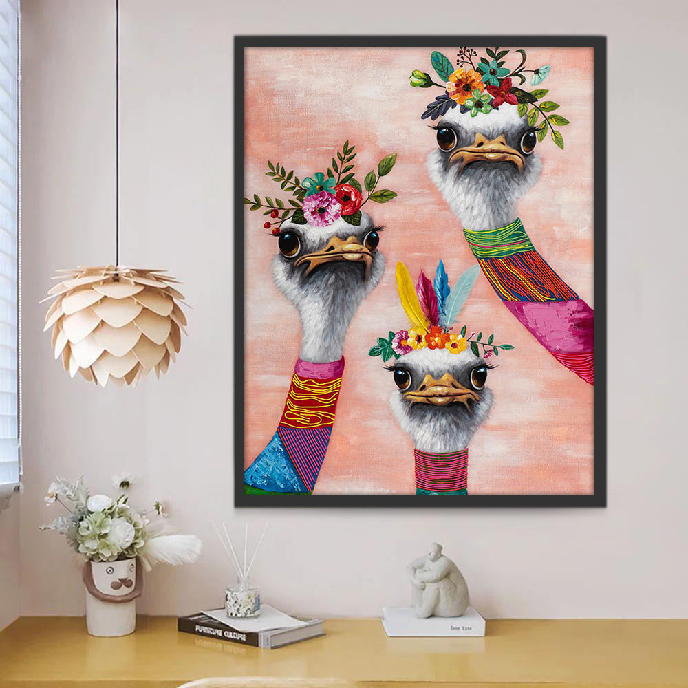 Boeketten met bloemenkransen op het hoofd Schilderen op Nummers