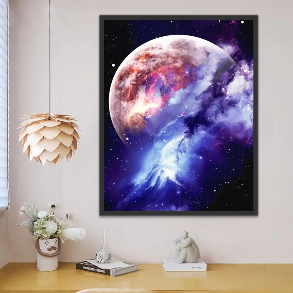Bonte Maan en Kosmisch Nevel Schilderen op Nummers