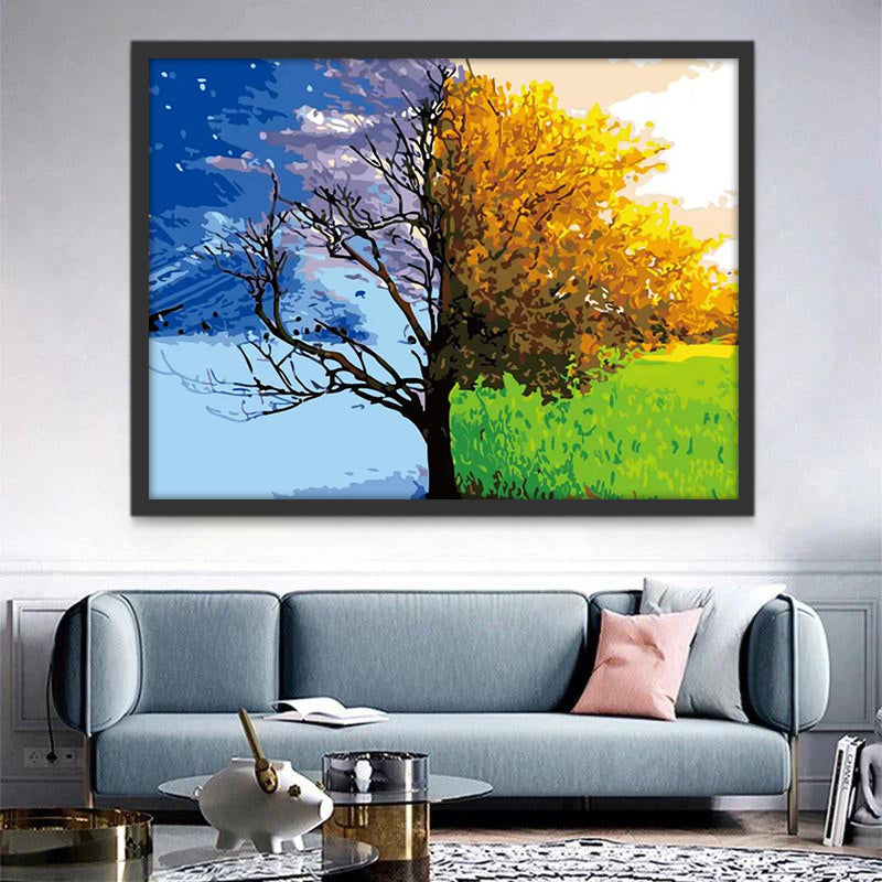 Boom in Winter en Lente Schilderen op Nummers
