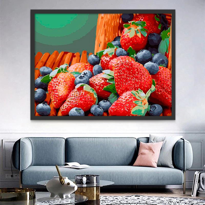 Bosbessen en Aardbeien Schilderen op Nummers