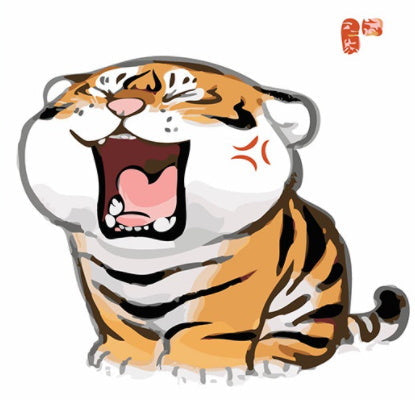 Boze Cartoon Tijger Schilderen op Nummers