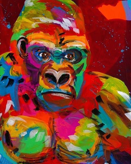 Boze Kleurrijke Gorilla Schilderen op Nummers