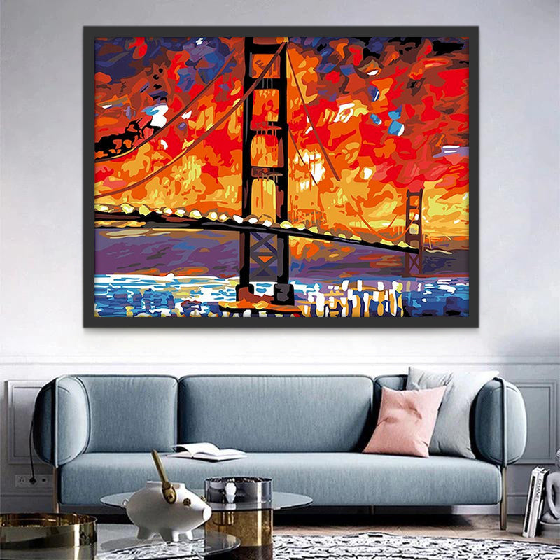Brooklyn Bridge 's Nachts Schilderen op Nummers