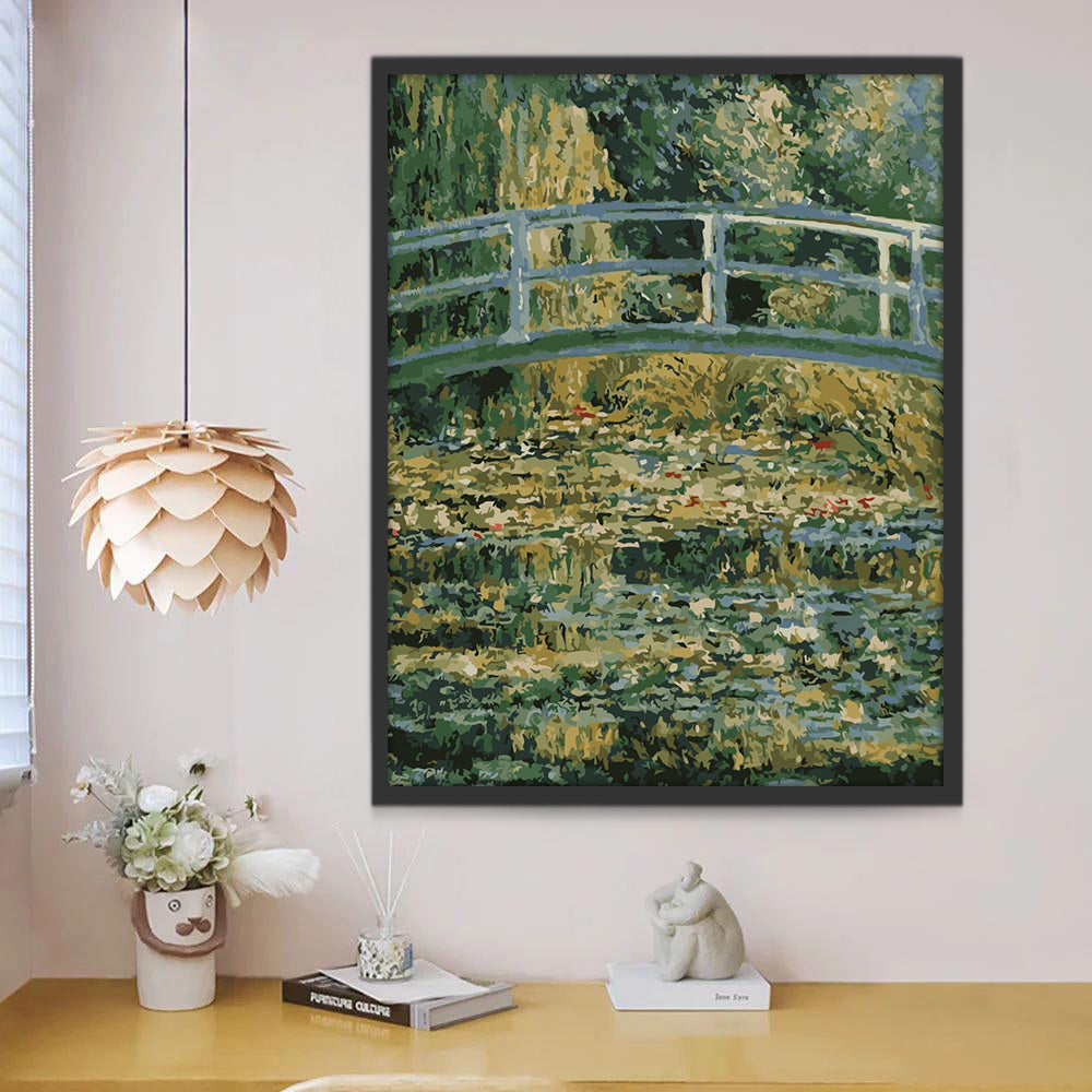 Brug over de Vijver met Waterlelies Schilderen op Nummers