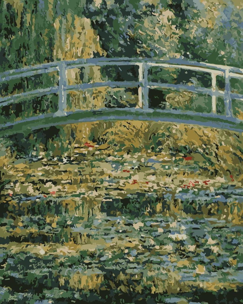 Brug over de Vijver met Waterlelies Schilderen op Nummers