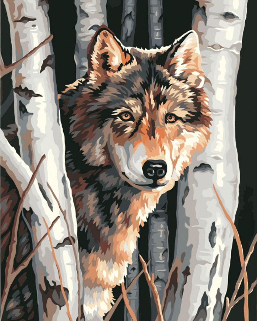 Bruine Wolf Schilderen op Nummers