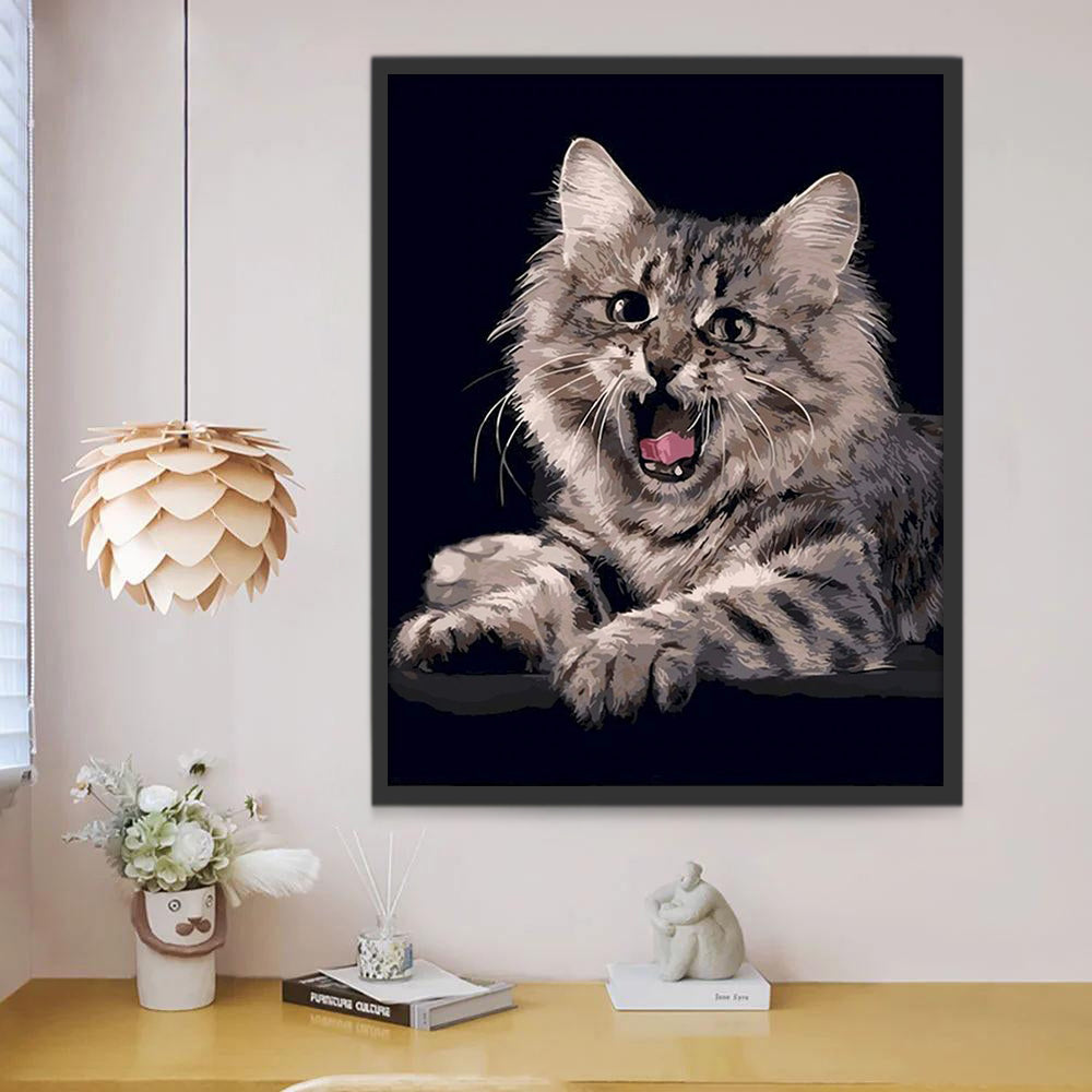 Brullende Kitten Schilderen op Nummers