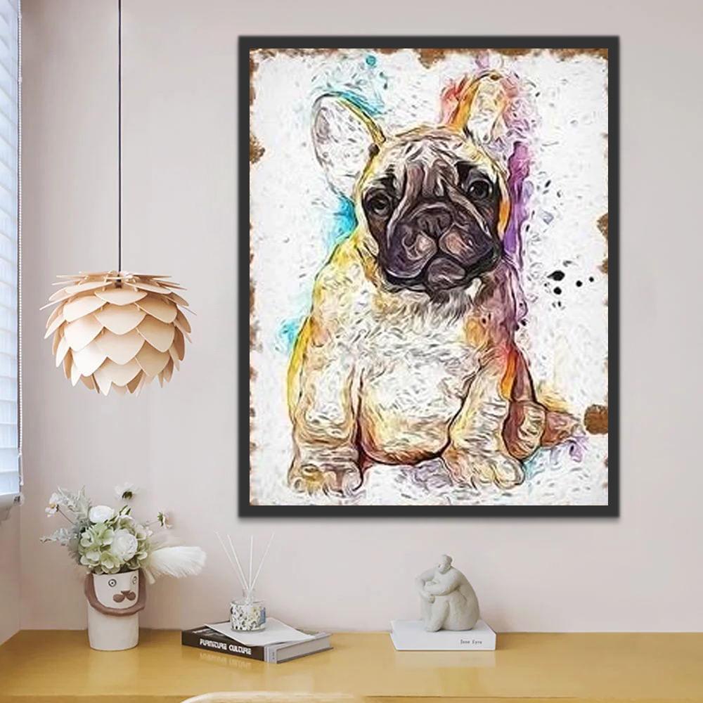 Bulldog Hond Schilderen op Nummers
