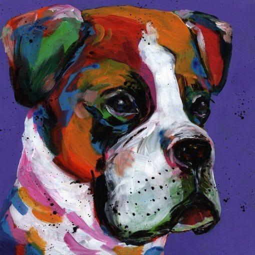 Bulldog op Paarse Achtergrond Schilderen op Nummers