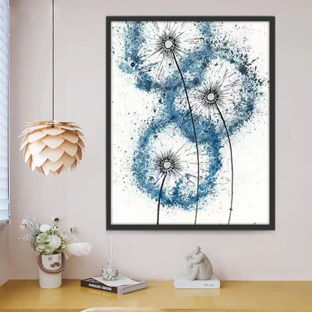 Cartoon Blauwe Paardenbloemen Schilderen op Nummers