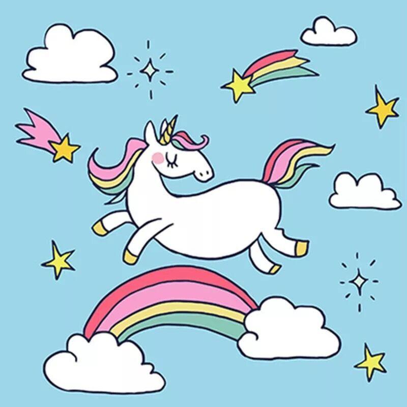 Cartoon Eenhoorn Regenboog Schilderen op Nummers Kinderen