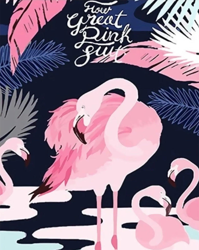 Cartoon Flamingos Schilderen op Nummers