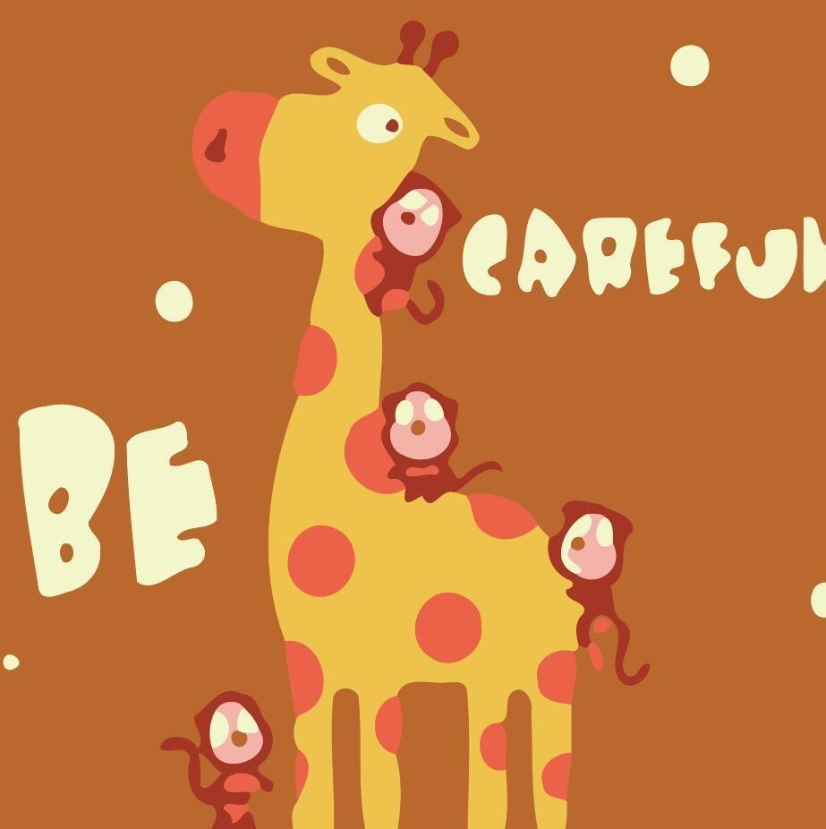 Cartoon Giraffe en Apen Schilderen op Nummers Kinderen