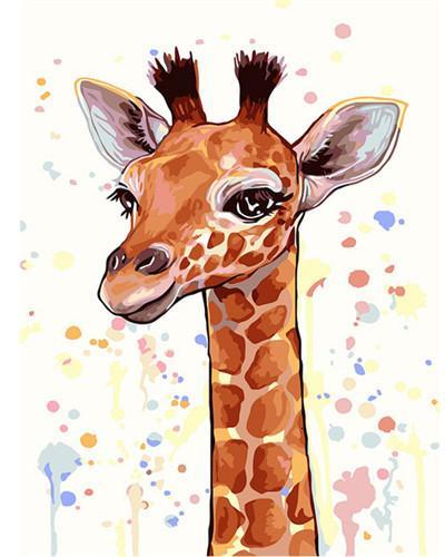 Cartoon Giraffe Schilderen op Nummers
