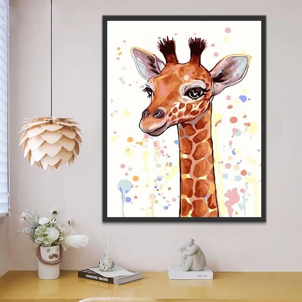 Cartoon Giraffe Schilderen op Nummers