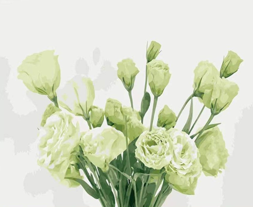 Cartoon Groene Rozen Schilderen op Nummers