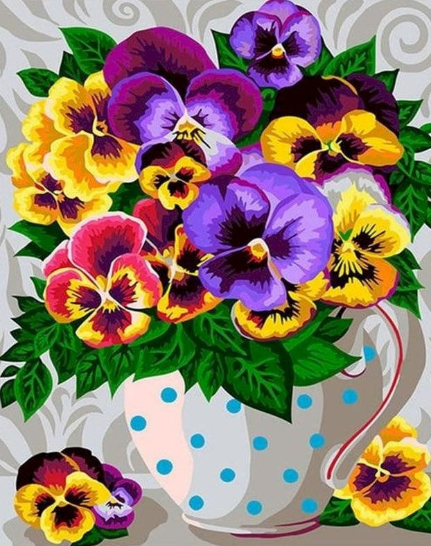 Cartoon Kleurrijke Phalaenopsis Schilderen op Nummers