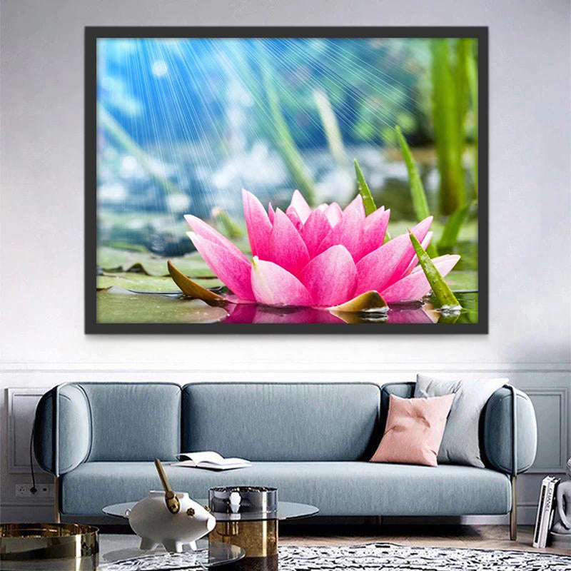 Cartoon Lotus in de Vijver Schilderen op Nummers