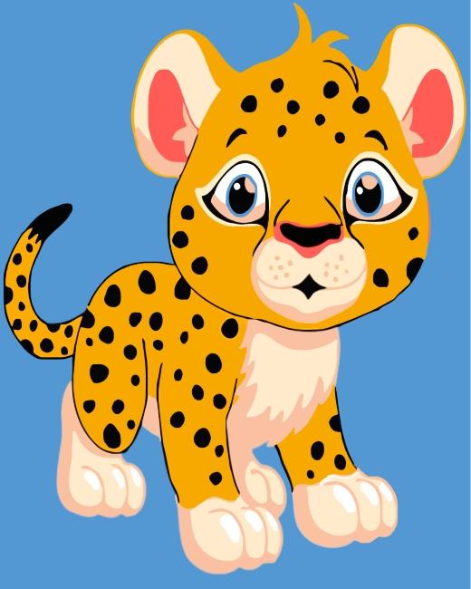 Cartoon Panter Schilderen op Nummers Kinderen