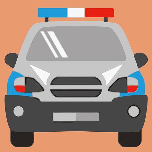 Cartoon Politiewagen Kinderen Schilderen op Nummers