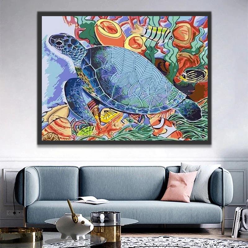 Cartoon Schildpad Schilderen op Nummers